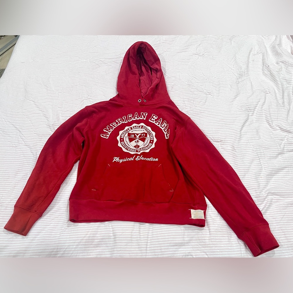 Vintage American Eagle Outfitters Red Sweater with Graphic Design